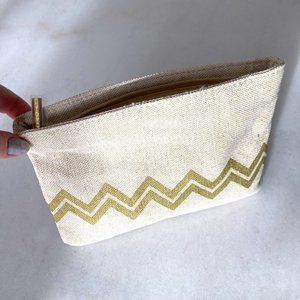 3/$36 - New! Sephora cream / beige & gold makeup / cosmetic / travel bag pouch